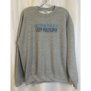 Find Your Nietzsche In Life Study Philosophy Gray Sweatshirt Size Large